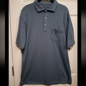 Fish Hippie Co. Polo Collection Blue Striped Shirt Men's Size XL